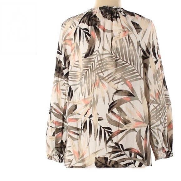 Old Navy V-neck tropical print top size small - Picture 3 of 6